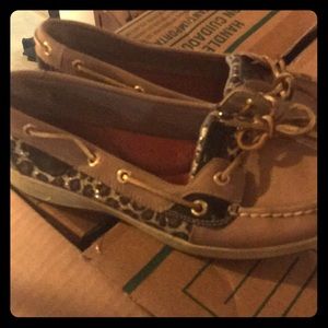 Sperry Leopard Glitter Loafers